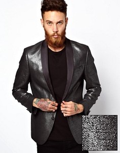 Серебристый блейзер узкого фасона ASOS - Золотой