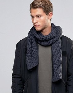 Серый вязаный шарф ASOS - Серый