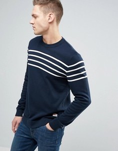 Джемпер из 100% хлопка с полосками Jack &amp; Jones Originals - Темно-синий