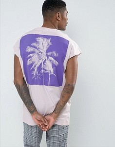Свободная футболка без рукавов с принтом ASOS - Фиолетовый