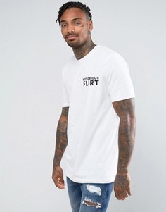 Удлиненная футболка с принтом Notorious Flirt ASOS - Белый