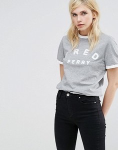 Футболка с контрастной отделкой и вышитым логотипом Fred Perry Archive - Серый