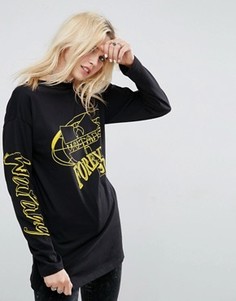 Топ с супердлинными рукавами и принтом Wu Tang ASOS - Черный