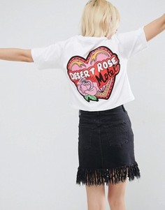 Футболка с принтом роз ASOS - Синий