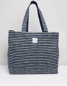 Темно-синяя хлопковая пляжная сумка в полоску Jack Wills - Темно-синий