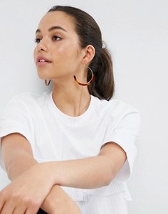 Серьги-кольца ограниченной серии с черепаховой отделкой - Золотой Asos