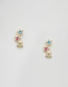 Серьги-гвоздики ограниченной серии с разноцветными звездами - Мульти Asos