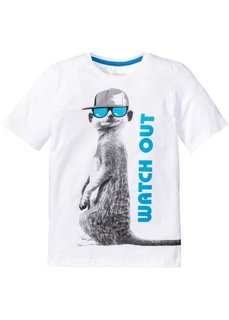 Футболка с модным принтом (белый) Bonprix