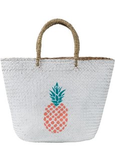Пляжная сумка с принтом ананаса (белый) Bonprix