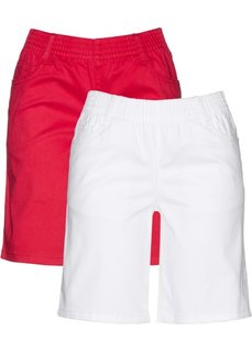 Шорты-стретч (2 шт.) (красный +  белый) Bonprix