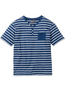 Полосатая футболка Regular Fit (темно-синий меланж/цвет белой шерсти в полоску) Bonprix