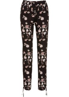 Брюки (зеленый/нежно-розовый с рисунком) Bonprix