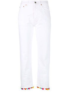 джинсы с отделкой помпонами Forte Couture