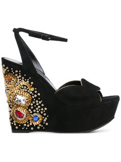 sequin embellished wedge sandals Casadei