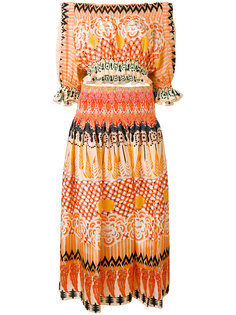 платье с открытыми плечами и узором Temperley London