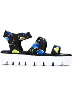 сандалии на платформе с принтом вишен MSGM