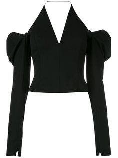 приталенный топ с объемными рукавами  Saint Laurent