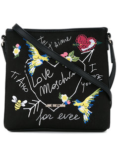 сумка через плечо с вышивкой птиц Love Moschino