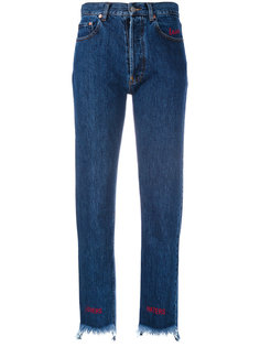 узкие джинсы с асимметричным низом Forte Couture