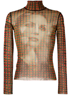 топ с высокой сетчатой горловиной и принтом в виде портрета Jean Paul Gaultier Vintage
