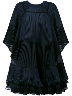 plisse pleat ruffled trapeze dress Chloé