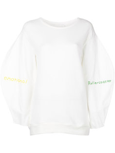 embroidered puff-sleeve sweatshirt  Water