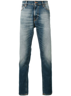 джинсы кроя слим с потертой отделкой Nudie Jeans Co