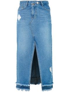 джинсовая юбка со шлицей спереди Steve J &amp; Yoni P