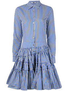 checked flared shirt dress Jourden