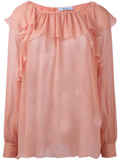 прозрачная блузка с оборками Blumarine