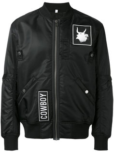 patched bomber jacket Helmut Lang