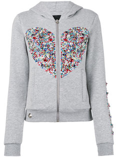 embellished heart hoodie Philipp Plein