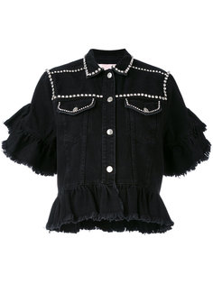 embellished ruffle denim jacket MSGM