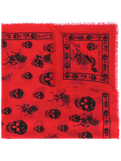 skul and badge scarf Alexander McQueen