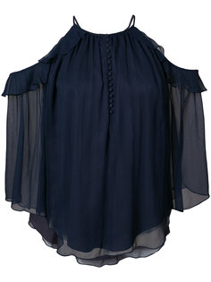 pleated rim halterneck shirt Rachel Zoe