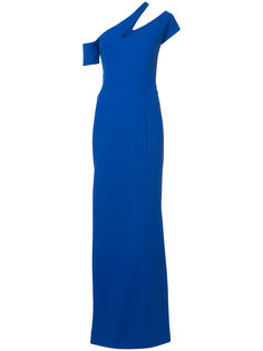 shoulder slash evening gown Mugler