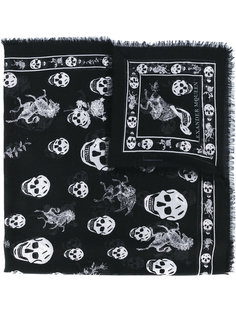 skull and badge scarf Alexander McQueen