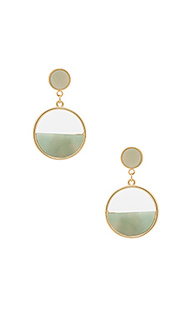 Semi circle gold &amp; mint earrings - Wanderlust + Co
