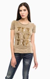 Футболка с круглым вырезом и отделкой пайетками Guess