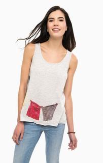 Серая майка из хлопка с принтом Mustang