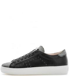 Кеды из натуральной кожи с перфорацией Tosca BLU