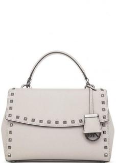 Серая кожаная сумка с металлическими элементами Michael Michael Kors