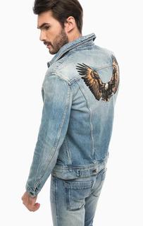 Джинсовая куртка с вышивкой на спине Drykorn