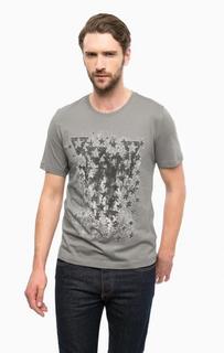 Серая хлопковая футболка Mustang