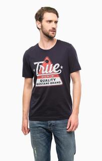 Футболка из хлопка с принтом Mustang