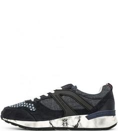 Текстильные кроссовки с замшевыми вставками Hilfiger Denim