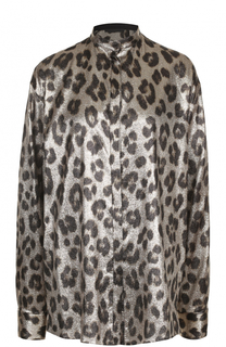Шелковая блуза свободного кроя с леопардовым принтом Haider Ackermann