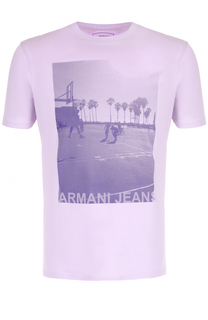 Хлопковая футболка с принтом Armani Jeans