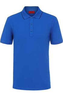 Хлопковое поло с короткими рукавами HUGO
