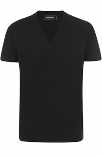 Хлопковая футболка с V-образным вырезом Dsquared2